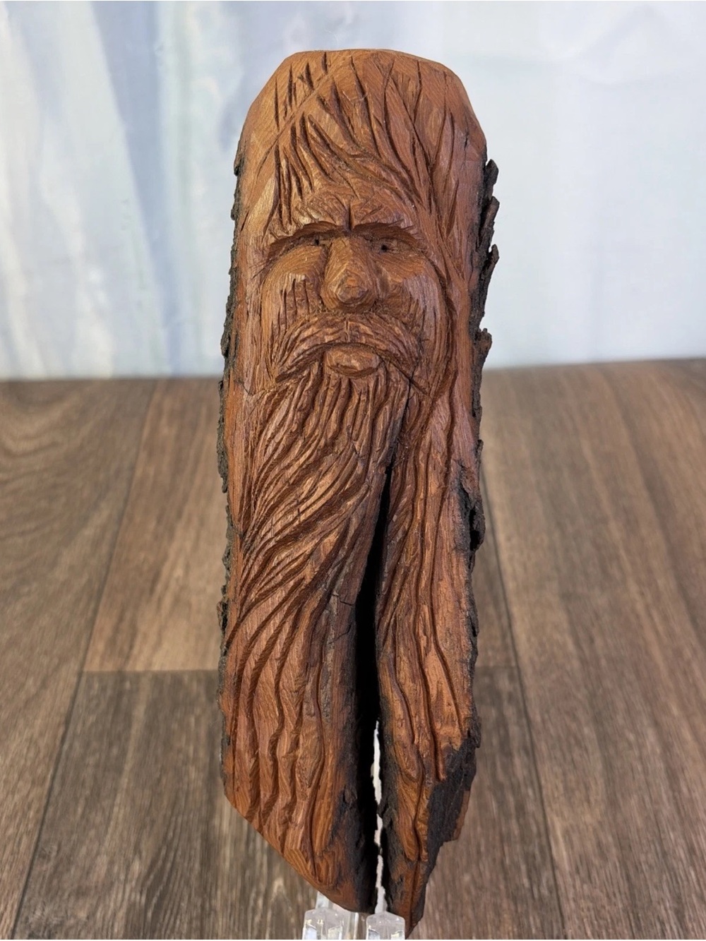 Wood Spirit Tree Face "The Wood Gent" Carving Signed D. Witham 2009